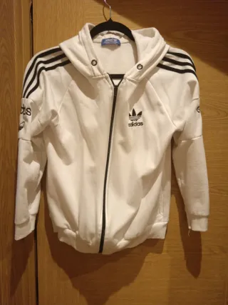 Chaqueta Adidas Blanca con Cremallera talla 8 años
