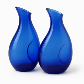 Jarrón azul de cristal