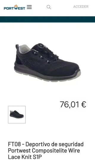 Zapatos Seguridad Port West Talla 42 Nuevos