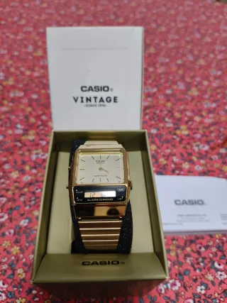 Reloj Casio Vintage Dorado Analógico Digital