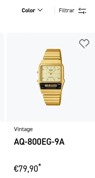 Reloj Casio Vintage Dorado Analógico Digital