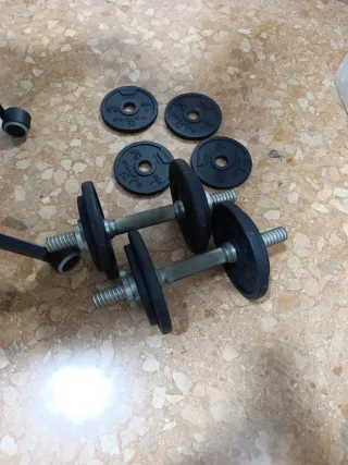 Manubri da palestra con dischi