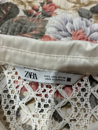 Camisa Zara Crochet Blanca