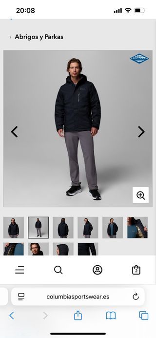 Abrigo Columbia hombre