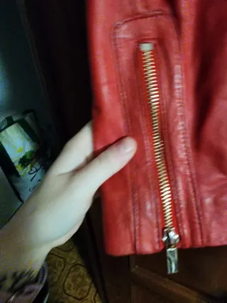 Chaqueta Biker Piel Stradivarius Roja