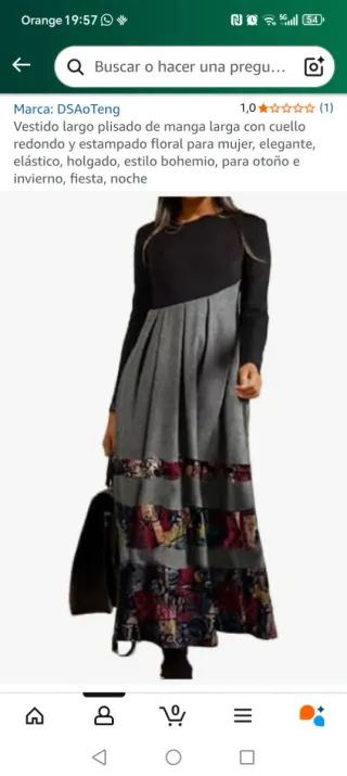 Vestido largo estampado