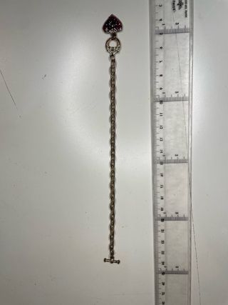 Collar corazón morado y plateado