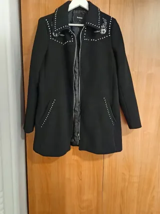 Abrigo Desigual Mujer Talla 40 Negro