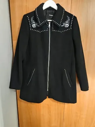 Abrigo Desigual Mujer Talla 40 Negro