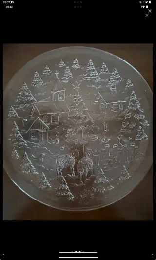 Plato cristal decorado Navidad