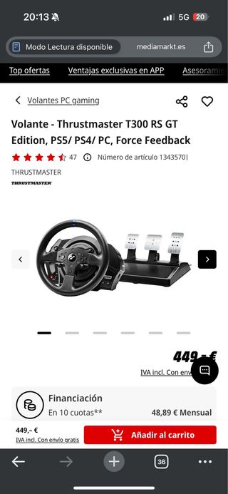 Volante Thrustmaster T300 RS GT Edition