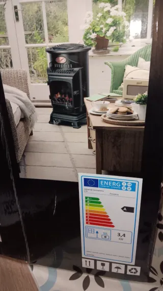 Estufa de Gas Fireside Provence Vintage Negra