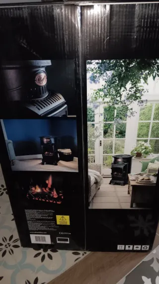 Estufa de Gas Fireside Provence Vintage Negra