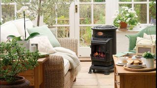 Estufa de Gas Fireside Provence Vintage Negra