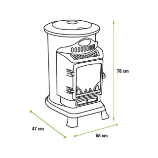 Estufa de Gas Vintage Negra