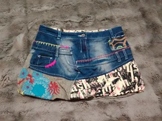Falda vaquera Smash patchwork