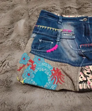 Falda vaquera Smash patchwork