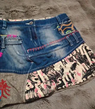 Falda vaquera Smash patchwork