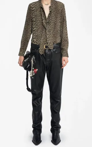 Blusa CEREZAS Estampado Animal Print Talla M