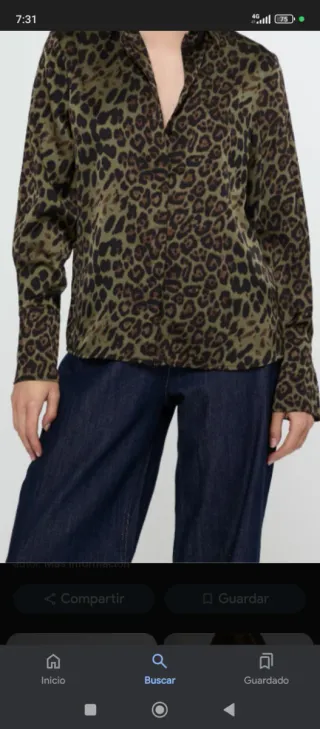 Blusa CEREZAS Estampado Animal Print Talla M