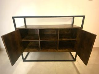 Aparador Madera Pino + Espejo Redondo  + perchero