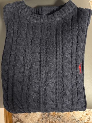 Jersey Polo Club azul trenzado mujer