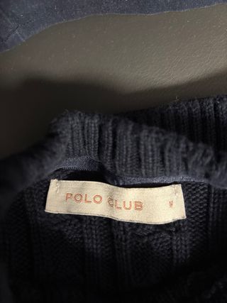 Jersey Polo Club azul trenzado mujer