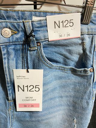 2 Vaqueros Mom Comfort Nuevos Talla S
