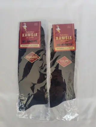 2 Pares Calcetines Kamsia Negros Sin Goma