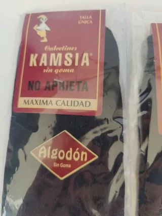 2 Pares Calcetines Kamsia Negros Sin Goma