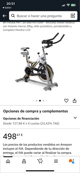 Bicicleta Spinning BH JetBike