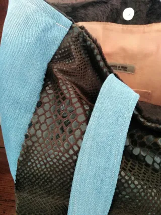 Borsa artigianale Jeans e Eco Pelliccia