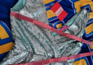 Vestido lentejuelas verde fiesta talla M