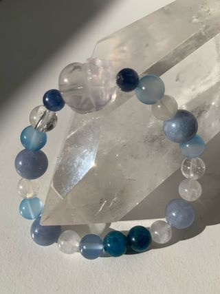 Pulsera Aguamarina Kyanita Calcedonia 8mm