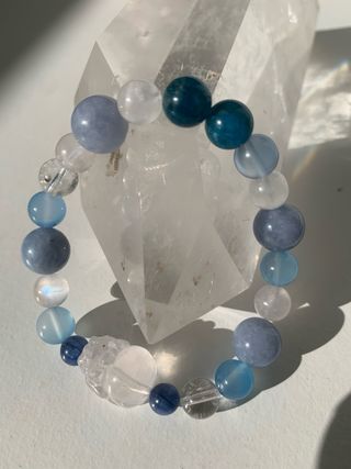 Pulsera Aguamarina Kyanita Calcedonia 8mm