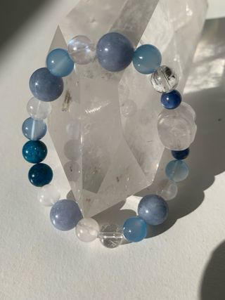 Pulsera Aguamarina Kyanita Calcedonia 8mm