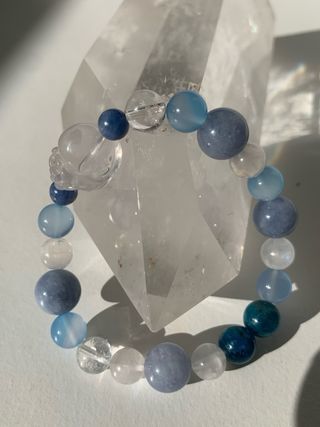 Pulsera Aguamarina Kyanita Calcedonia 8mm