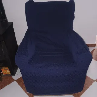 Funda azul para sillón