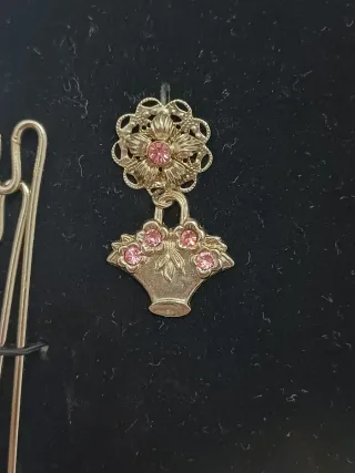 Aderezo niña plata con flores