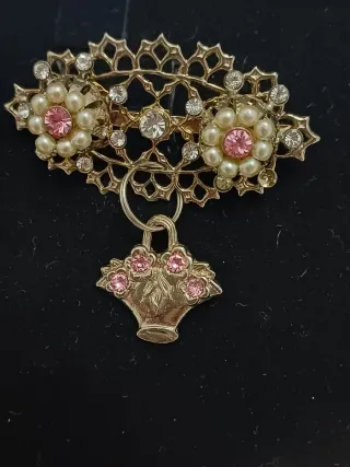 Aderezo niña plata con flores