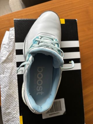 Zapatillas de golf mujer Adidas blancas y azules