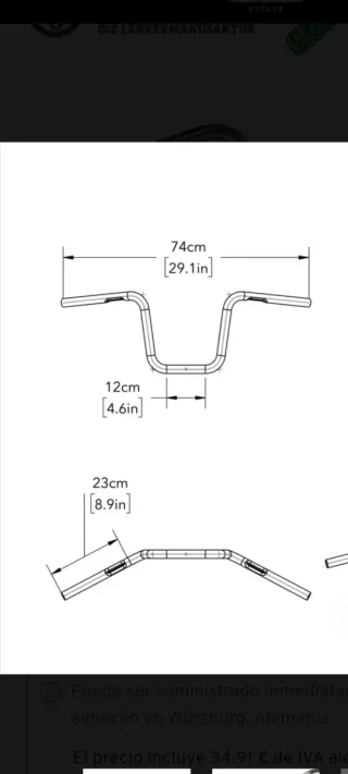Manillar Apehanger 1" 25mm Cromado V-TEAM