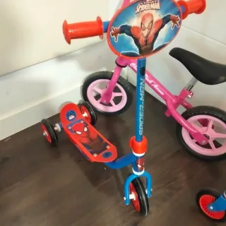 Pack bici sin pedales + 2 patinetes