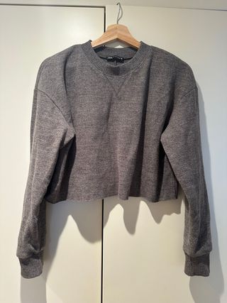 Jersey Zara gris cropped