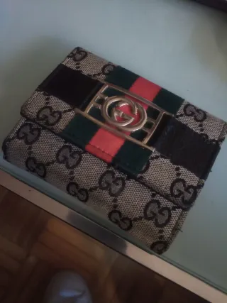 Cartera monedero Gucci Beige/Rojo, marrón de hombr