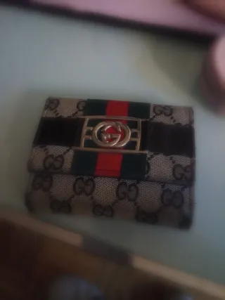 Cartera monedero Gucci Beige/Rojo, marrón de hombr