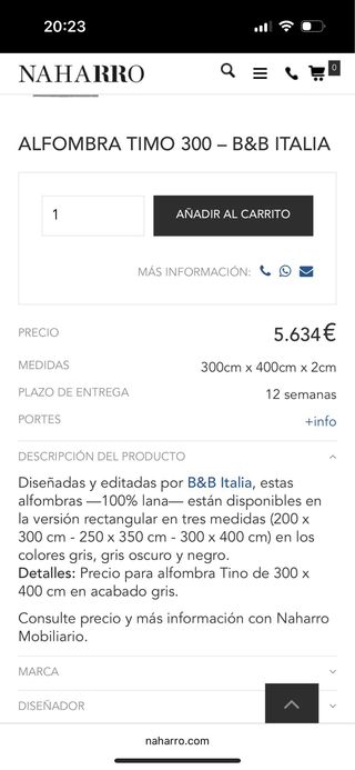 Alfombra B&B Italia Timo Gris