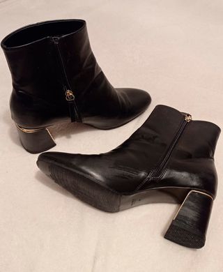 Botines Zara Tacón Bloque Negro Talla 40