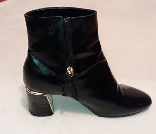 Botines Zara Tacón Bloque Negro Talla 40