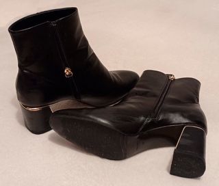 Botines Zara Tacón Bloque Negro Talla 40